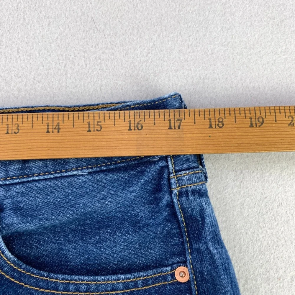 Levi's Jeans 501 Mens 34x32 Blue Straight Leg Cut Off Denim Button Fly Workwear